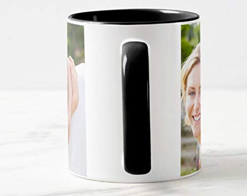 Tazas Personalizadas con el Interior y asa de Color | Diséñalas con Fotos y Texto | Tazas Color: Negro