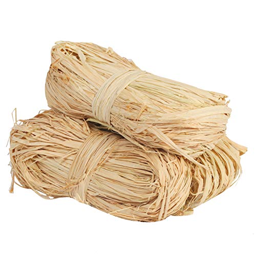 TAZEMAT 3 pcs Natural Rafia para Envolver Regalos Cuerda de Rafia Seca Rellenar Embalaje Cajas Artesanías Tejido Decoración para Manualidades Navidad Boda Fiesta Flores Jardín Cada Uno 50g