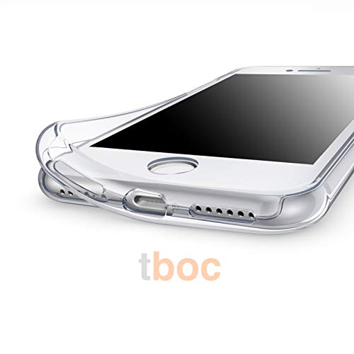 TBOC 2X Funda para Apple iPhone 7 - iPhone 8 [4.7"] [Pack: 2 Unidades] Carcasa [Transparente] Completa [Silicona TPU] Doble Cara [360 Grados] Protección Integral Delantera Trasera