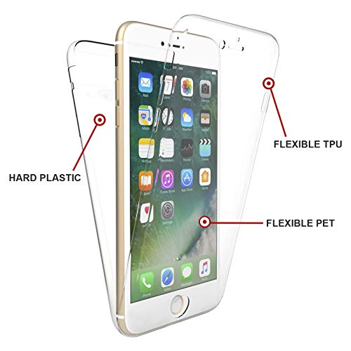 TBOC Funda para Apple iPhone 7 Plus - iPhone 8 Plus [5.5"] - Carcasa [Transparente] Completa [Silicona TPU] Doble Cara [360 Grados] Protección Integral Total Delantera Trasera Lateral Móvil Resistente