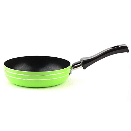 Tdgdd Antiadherente Sartén Olla De Cocción Elegante Bandeja De Aluminio Bistec Frito Tortilla Quema Pan, Estufa De Gas Freír Cocina Bandeja Universal 14CM (Color : Green)