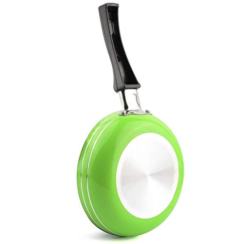 Tdgdd Antiadherente Sartén Olla De Cocción Elegante Bandeja De Aluminio Bistec Frito Tortilla Quema Pan, Estufa De Gas Freír Cocina Bandeja Universal 14CM (Color : Green)