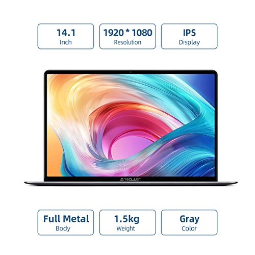 TECLAST Ordenador Portátil F7S 14.1" FullHD (8GB RAM 128GB ROM, Intel Apollow Lake 3350, Intel UHD Graphics 500, Windows 10) Espacio Gris, Teclado QWERTY