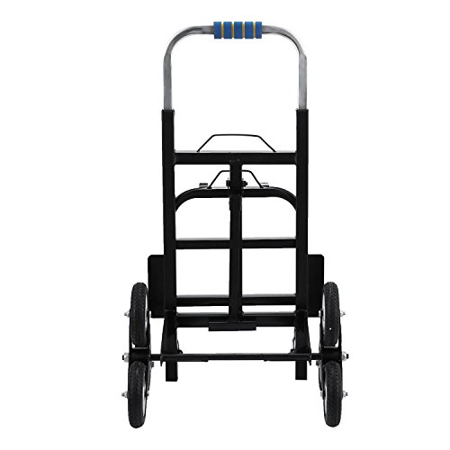 Tecmaqui Carretilla de Carga para Escaleras Capacidad de 150kg Carro Portátil de Escalera para Todos los Terrenos Carretilla Plegable con 6 Ruedas