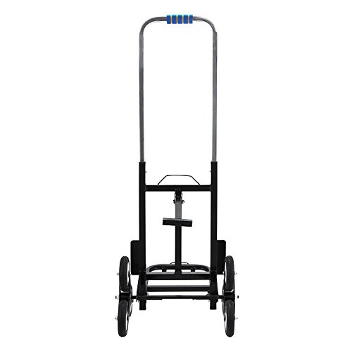 Tecmaqui Carretilla de Carga para Escaleras Capacidad de 150kg Carro Portátil de Escalera para Todos los Terrenos Carretilla Plegable con 6 Ruedas