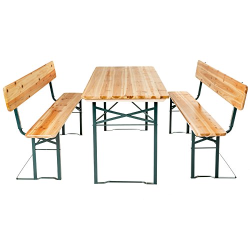 TecTake Conjunto de mesa y bancos de jardín y sillas de terraza muebles cervecería - varios modelos- (Tipo 4 | no. 402503)