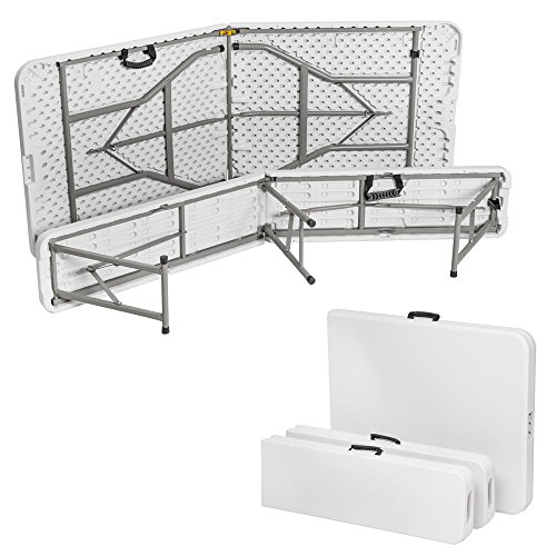 TecTake Conjunto Mesa y Bancos Plegables Muebles para Camping Picnic (Blanco | no. 401067)