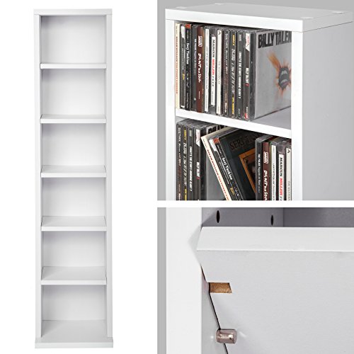 TecTake Estante de CD DVD Shelf archivado 102 CDs DVDs (Blanco | no. 401700)