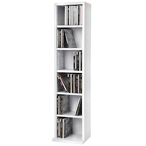 TecTake Estante de CD DVD Shelf archivado 102 CDs DVDs (Blanco | no. 401700)