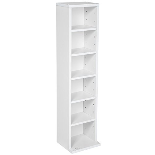 TecTake Estante de CD DVD Shelf archivado 102 CDs DVDs (Blanco | no. 401700)