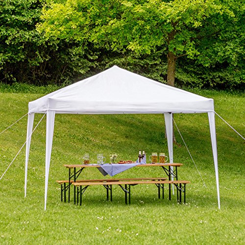 TecTake Gazebo Plegable jardín Fiesta Tienda de campaña Carpa pabellón 3x3 m con Funda de Transporte (Blanco | No. 401619)