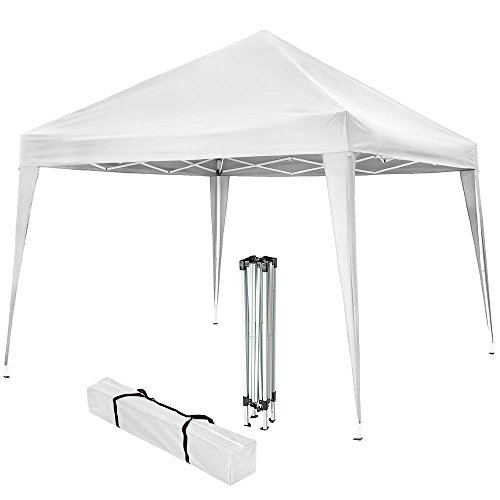 TecTake Gazebo Plegable jardín Fiesta Tienda de campaña Carpa pabellón 3x3 m con Funda de Transporte (Blanco | No. 401619)