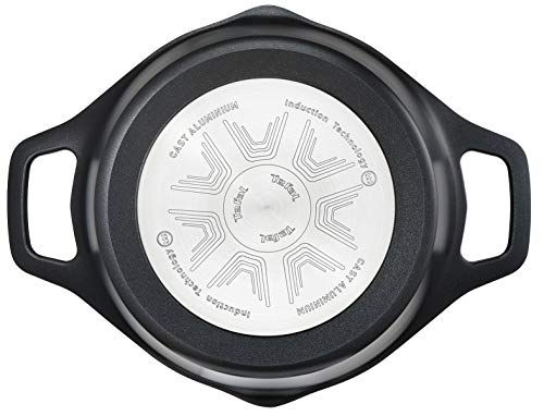 Tefal Aroma - Olla de 22 cm aluminio fundido y tapa, antiadherente revestimiento de titanio, con picos vertedores, apta para todo tipo de fuegos incluso inducción