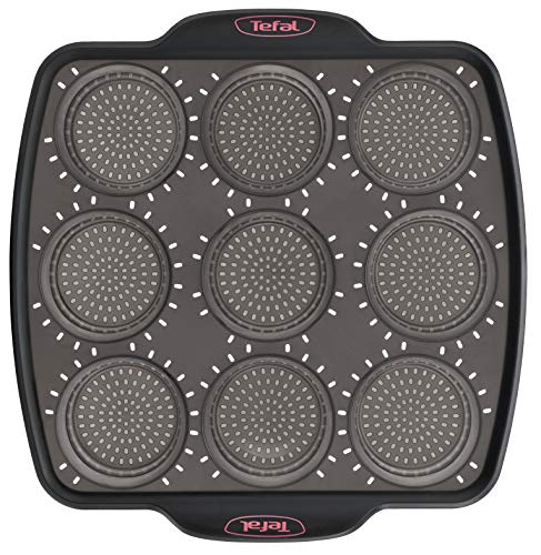 Tefal Crispybake J4174714 Molde Muffins 30x11 cm, forma rectangular desmontable y con gran fondo, revestimiento antiadherente, fácil desmonte, de acero al carbono, con grosor 3/10, Steel