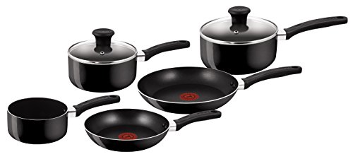 Tefal Delight B020S544 Color Negro, Thermo-Spot, Acero Inoxidable, Batería de Cocina de 5 Piezas