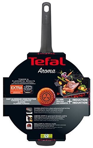 Tefal e2153334 sartén Hierro Fundido y Tapa, Aluminio, Negro, 26 cm