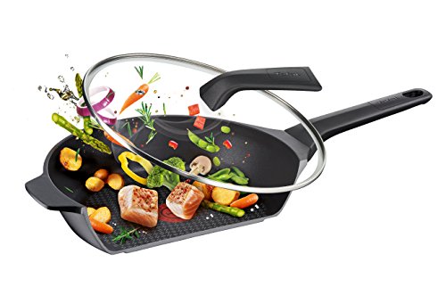 Tefal e2153334 sartén Hierro Fundido y Tapa, Aluminio, Negro, 26 cm