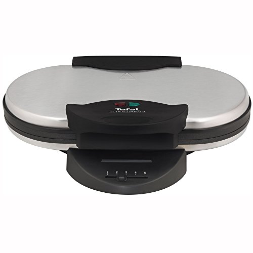 Tefal WM 311D - Gofrera, 1300 W, acero inoxidable, negro/gris