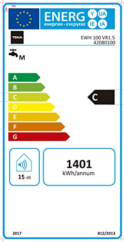 Teka Termo Eléctrico | 1500 W | 100 L | Blanco | Clase de eficiencia energética C | Modelo Ewh100 | Tanque esmaltado | Temperatura 30-75º, 100 litros, Cerámica