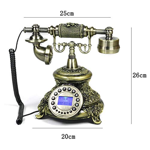Teléfono Liuyu · Living Home Manos Libres Retro Bronce Tallado Metal Dial Dial Backlight Moda Rural Asiento Europeo Oficina en casa Europea 20cm * 26cm * 25cm