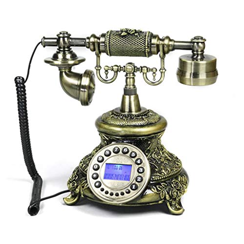Teléfono Liuyu · Living Home Manos Libres Retro Bronce Tallado Metal Dial Dial Backlight Moda Rural Asiento Europeo Oficina en casa Europea 20cm * 26cm * 25cm