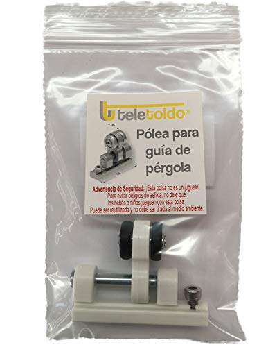 Teletoldo Polea para guía de pérgola (Repuesto) (Blanco)