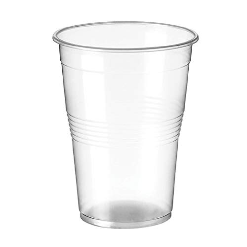 TELEVASO - 100 uds - Vaso de plástico color transparente, de polipropileno (PP) - Capacidad de 1000 ml - Desechables y reciclables - Ideal para bebidas frías como agua, refresco, zumo, cerveza