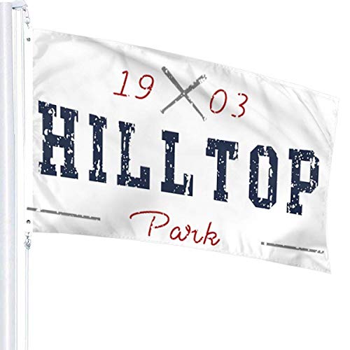 Tengyuntong Bandera de Hilltop Park Bandera Oficial para niños de 3 x 5 pies, Bandera de Excursionistas al Atardecer, Puertas traseras, dormitorios, Fiestas de fraternidades de fútbol universitari