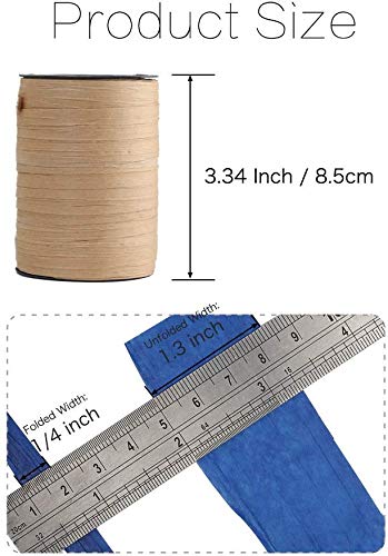 Tenn Well - Cuerda de papel de rafia para envolver regalos, manualidades, ramo de boda y ganchillo (kraft, azul, rojo)