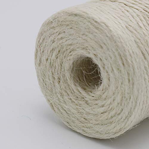 Tenn Well - Rollo de Cinta de Yute Natural de 2 mm para Embalaje, jardinería, floristería, Envoltorio de Regalo, decoración, Manualidades (Color Crema)