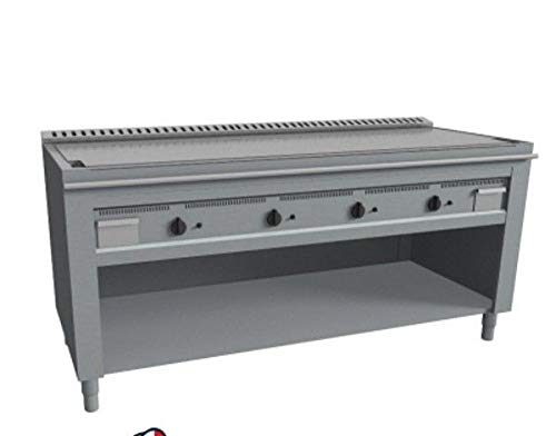 Teppanyaki cucina piastra a gas per cottura giapponese su vano a giorno - 4 zone cottura 1600-1700-1800-2000x720x850h