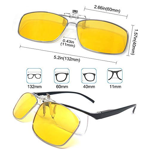 TERAISE Clip En Gafas De Conducir Nocturnas/Clip Para Hombres En Gafas De Sol Con Función Abatible Para Conducir Deportes Al Aire Libre