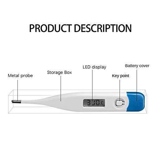 Termómetro electrónico, termómetro doméstico para las axilas orales, adecuado para bebés, niños y adultos, medición de temperatura precisa, rápida y segura