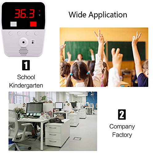 Termómetro infrarrojo de Montaje en Pared: sin Contacto Termómetro Inteligente de Temperatura de Montaje en Pared Prueba rápida de Temperatura para Oficina/fábrica/autobús en Grados