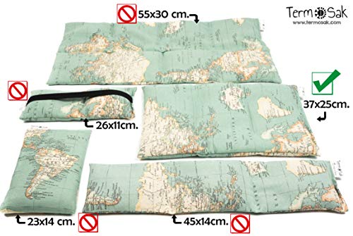 Termosak 37x25 cm + Funda, Cojín térmico modulado con separaciones, Saco térmico Hot-Cold (Calor/Frio) de Semillas Alta Densidad y Lavanda con Funda Lavable de Misma Tela. (37x25 + Funda, Estrella)