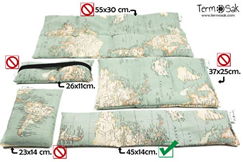 TERMOSAK 45x14 cm + Funda, Cojín térmico modulado con separaciones, Saco térmico Hot-Cold (Calor/Frio) de Semillas Alta Densidad y Lavanda con Funda Lavable de Misma Tela. (45x14+Funda, Estrellas)