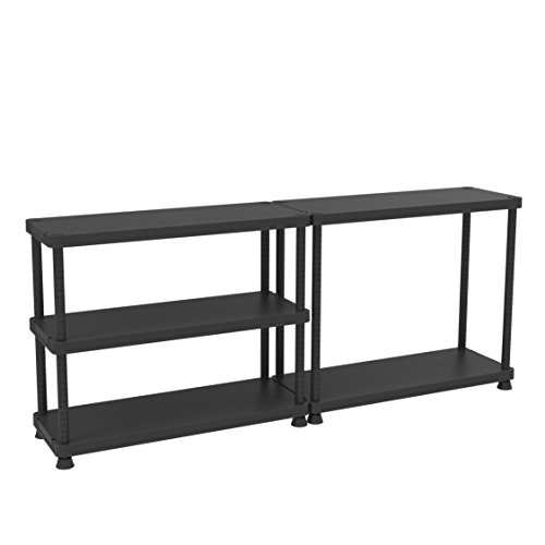 Terry, Scaffale 12045-5c, Estantería Modular con 5 Estantes. Color: Negro, Material: Plástico, Dimensiones: 120x45x187,5 cm