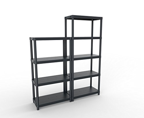 Terry, Scaffale 3060 S-5, Estantería Modular con 5 Estantes, Color: Negro, Material: Plástico, Dimensiones: 60x30x165 cm