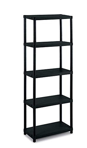 Terry, Scaffale 3060 S-5, Estantería Modular con 5 Estantes, Color: Negro, Material: Plástico, Dimensiones: 60x30x165 cm