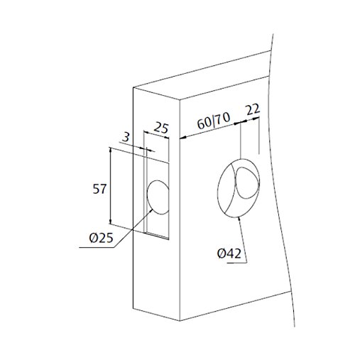 Tesa Assa Abloy,3B05U0NS,Juego de Manillas Barcelona, función 05,Níquel Satinado