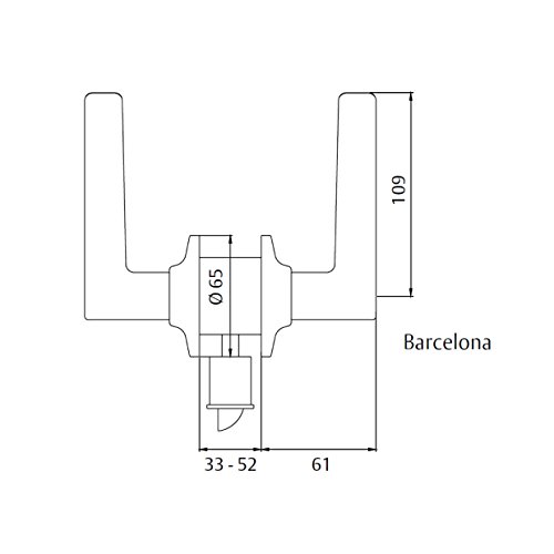 Tesa Assa Abloy,3B05U0NS,Juego de Manillas Barcelona, función 05,Níquel Satinado