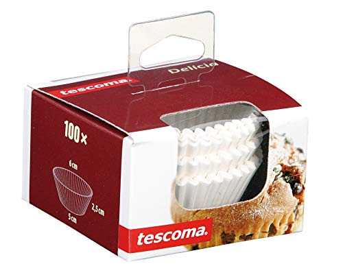 Tescoma Delicia - Pack de 100 moldes de papel, 6 cm, color blanco