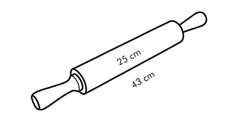 Tescoma Rodillo INOX 25CM DIAMETRO 5CM Delicia, Metal