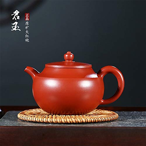 Tetera Outlets Grande roja de la Tetera del Mineral de fábrica Yu Hu Jun Famoso Hecho a Mano Tetera de té de Kung Fu Tetera de Porcelana (Color : Big Red Pouch)