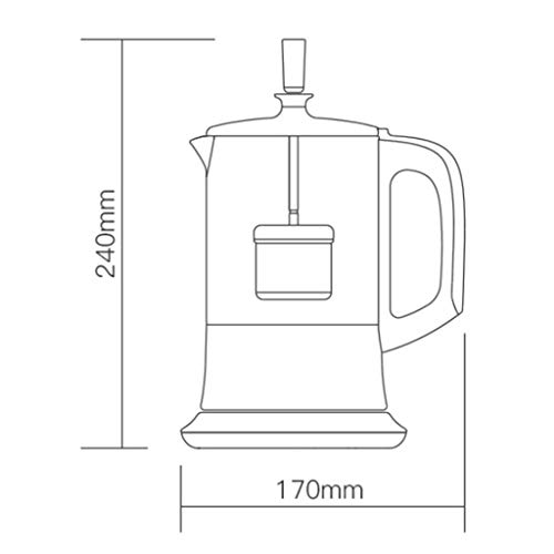 Tetera sanitaria para el hogar, tetera eléctrica con aislamiento completamente automático, tetera para oficina pequeña, aislamiento de dos niveles, cesta de té elevable, vidrio de borosilicato alto