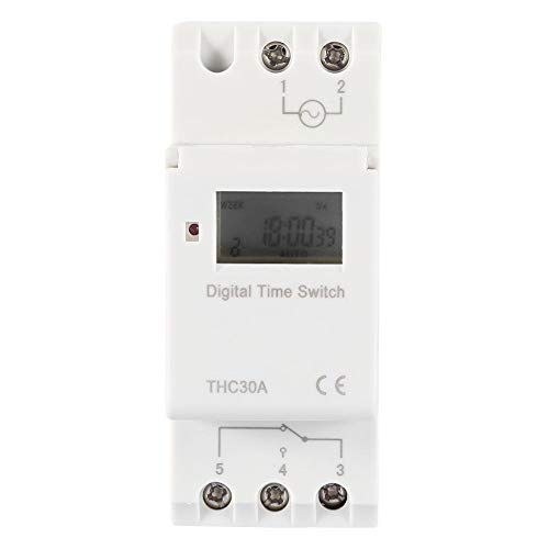 THC Nuevo temporizador programable Interruptor de tiempo Relé digital LCD DIN 30A RAIL AC-DC 12/24/110 / 220V(12V)