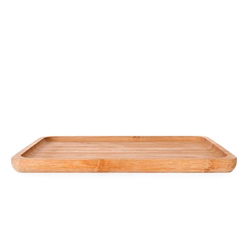 THE CHEF COLLECTION – Plato Rectangular Nature 21, Colección Nature, plato rectangular de bambú natural, 26,0x18,0x1,7 cm  