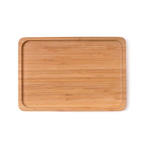 THE CHEF COLLECTION – Plato Rectangular Nature 21, Colección Nature, plato rectangular de bambú natural, 26,0x18,0x1,7 cm  