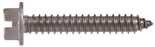 The Hillman Group 3158 - Tornillo de cabeza hexagonal de acero inoxidable con ranura para hojas, paquete de 25 unidades, 15,2 x 1,27 cm