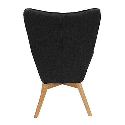 THE HOME DECO FACTORY HD3610 Helsinki - Silla Madera/Metal/Tejido Negro 91 x 69 x 80 cm